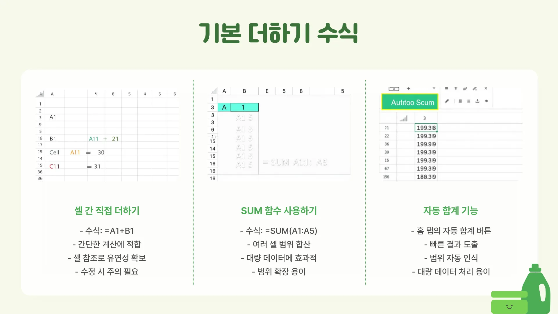 엑셀 더하기 수식 이미지 3