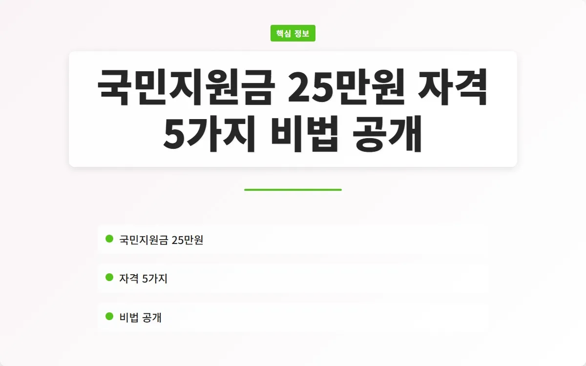국민지원금 25만원 자격 이미지 1