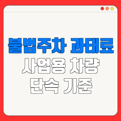 불법주차 과태료사업용 차량단속 기준