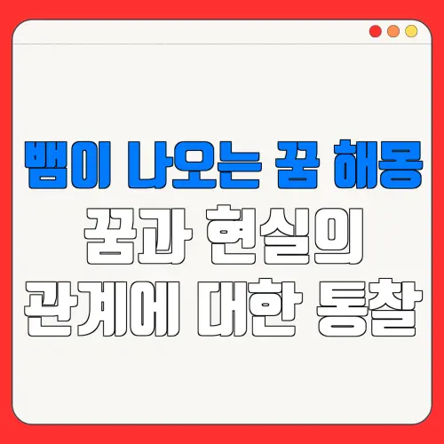 뱀이 나오는 꿈 해몽꿈과 현실의관계에 대한 통찰