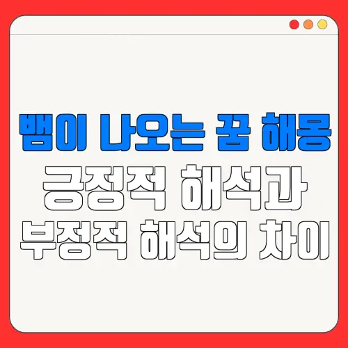 뱀이 나오는 꿈 해몽긍정적 해석과부정적 해석의 차이