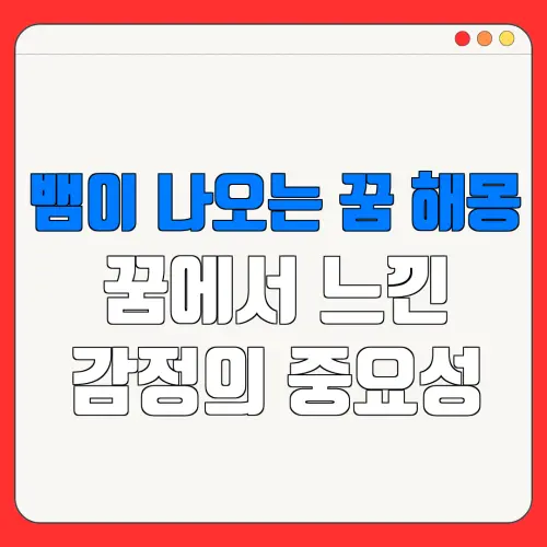 뱀이 나오는 꿈 해몽꿈에서 느낀감정의 중요성