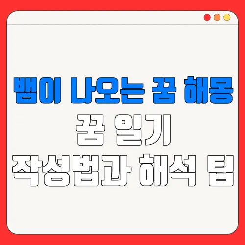 뱀이 나오는 꿈 해몽꿈 일기작성법과 해석 팁
